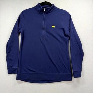 Magnolia Lane 1/4 Zip Pullover Mens Small Navy Masters Tournament Golf Club